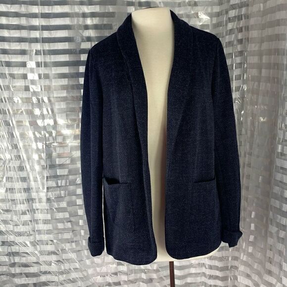 Croft & Barrow Navy Open Front Cardigan - Picture 1 of 6